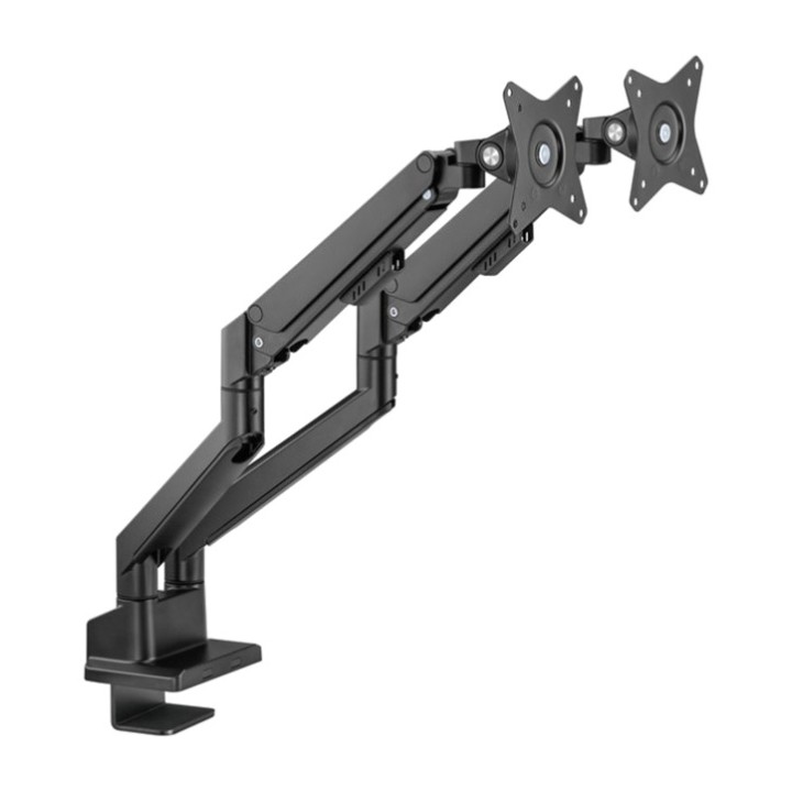 GOOBAY Supporto da tavolo doppio per monitor con molla a gas