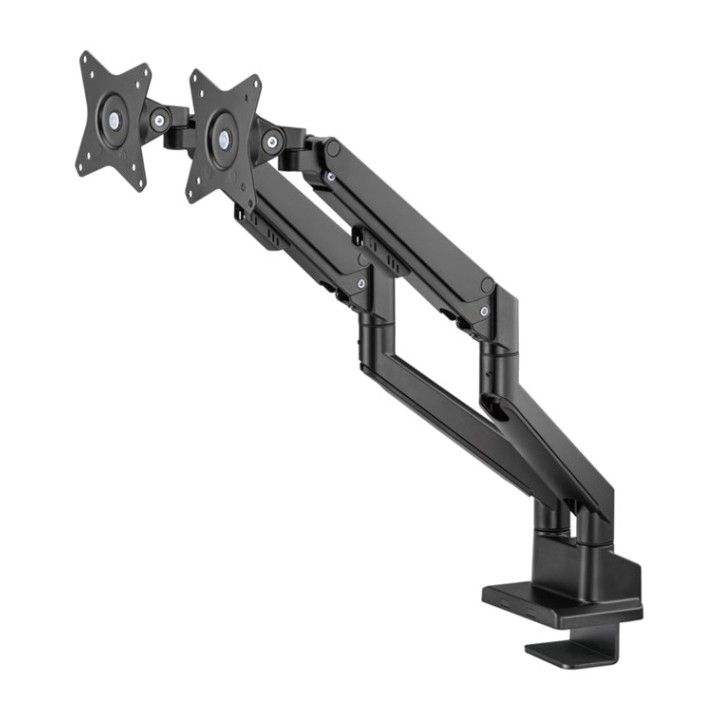 GOOBAY Support de bureau double pour moniteurs avec ressort