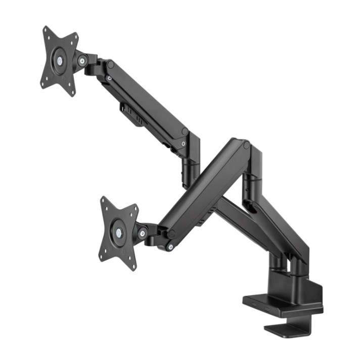 GOOBAY Support de bureau double pour moniteurs avec ressort
