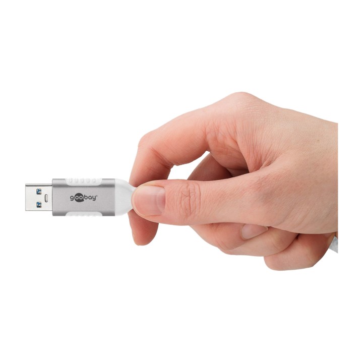 GOOBAY USB-A -verkonvaihtopinna RJ45 SLIM 3.2 GEN1 CAT6 FTP