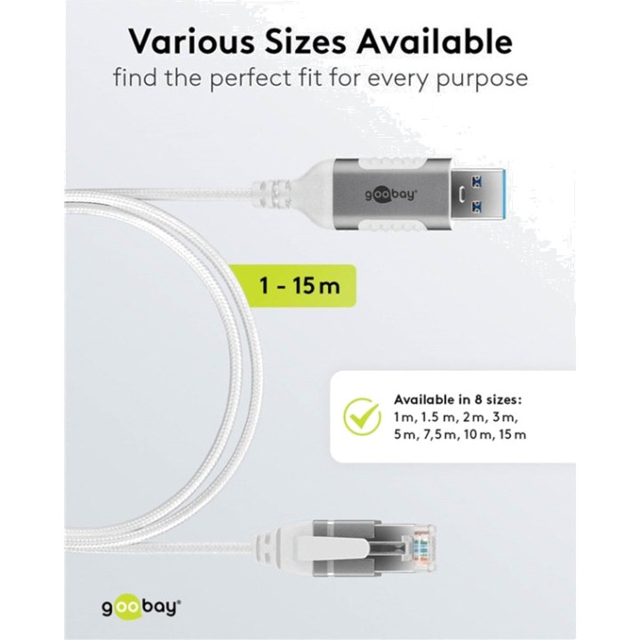 GOOBAY Kabel-priključnik mreže USB-A na RJ45 SLIM 3.2 GEN1
