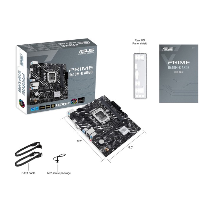 ASUS Placa base micro ATX para Intel PRIME H610M-K ARGB