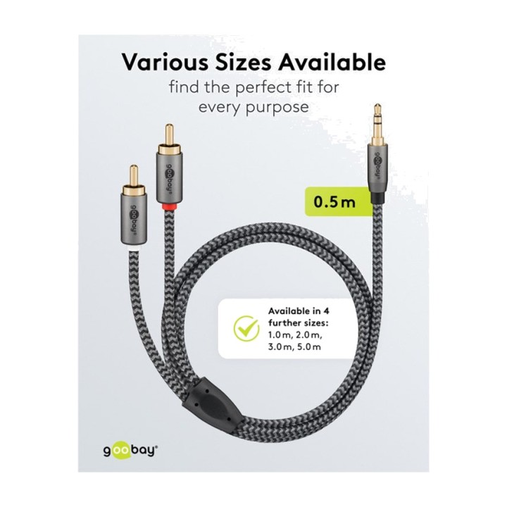 GOOBAY Cavo adattatore audio jack-RCA stereo PLUS AUX 3,5MM