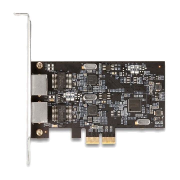 DELOCK PCIe-verkonkortti, jossa on 2 porttia RJ45 X2 2,5GBE