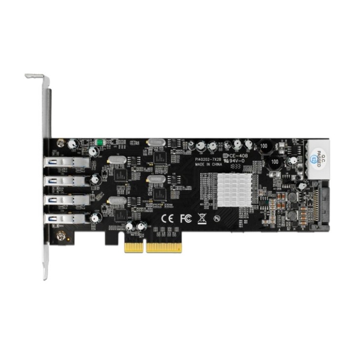 DELOCK Four-channel PCIe controller card with 4 USB-A ports