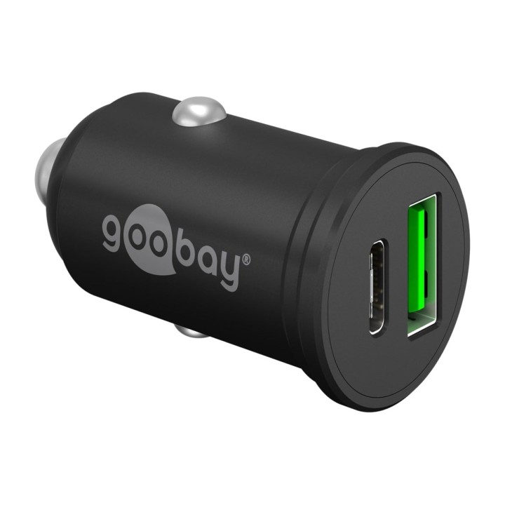 GOOBAY Chargeur rapide de voiture à 2 ports USB-C/USB-A PD