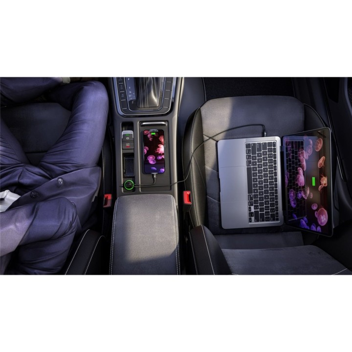 GOOBAY 2-port fast car charger USB-C/USB-A PD 45W 61739