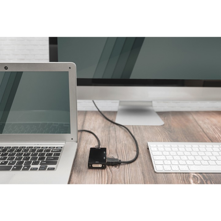 DIGITUS Adaptador multipuerto DisplayPort a HDMI, DVI y VGA