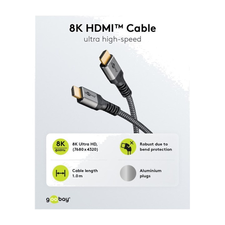 GOOBAY Cavo HDMI Ultra High Speed intrecciato PLUS 2.1 8K