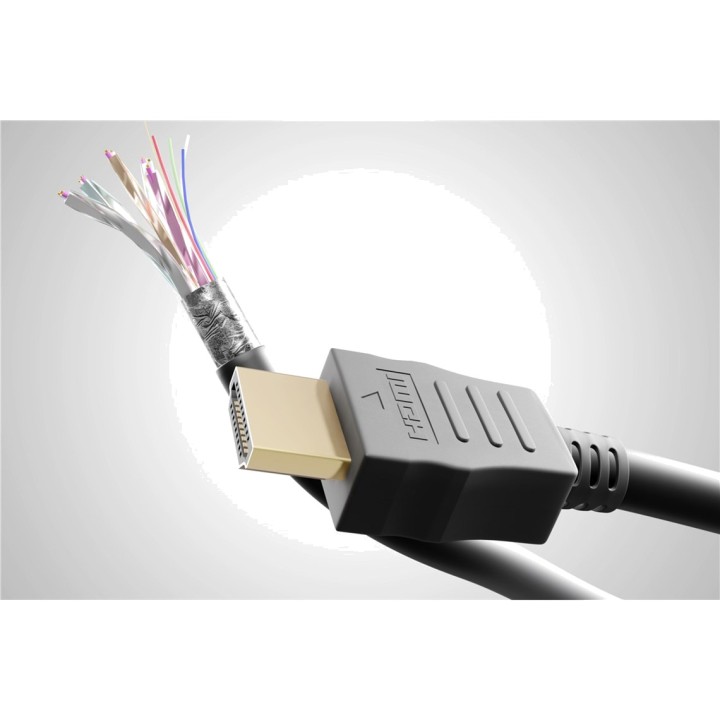 GOOBAY Câble HDMI coudé haute vitesse avec Ethernet 2.0 90°