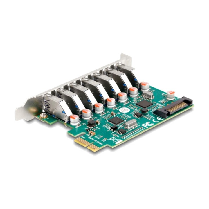 DELOCK Tarjeta controladora PCIe con 7 puertos USB-A X1 3.2