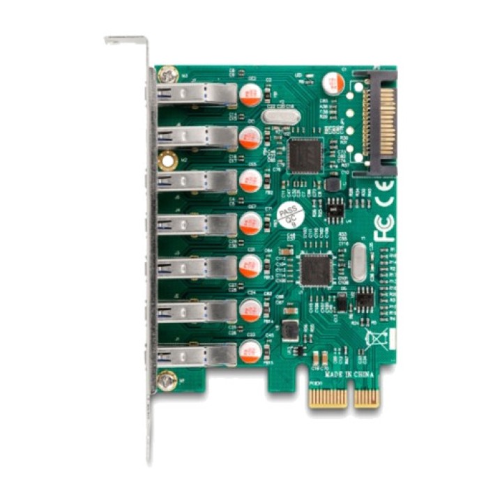 DELOCK PCIe controller card with 7 USB-A ports X1 3.2 GEN1