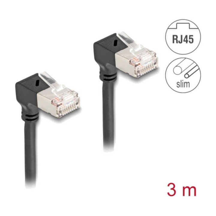 DELOCK Slim angled RJ45 network patch cable CAT6A S/FTP 90°