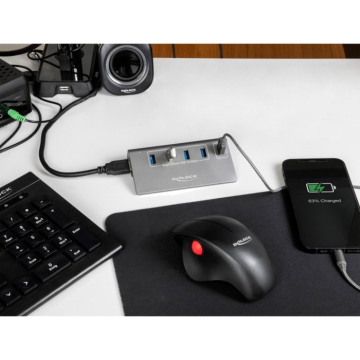 DELOCK 4-port USB hub with fast charging port 3.2 GEN2