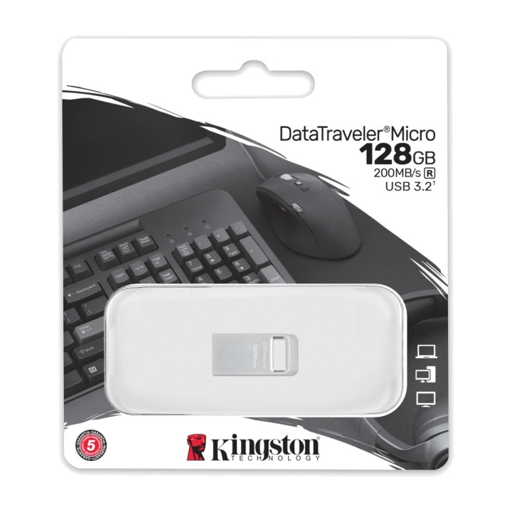 KINGSTON USB-hukommelse DATATRAVELER-MICRO-128GB 1849353