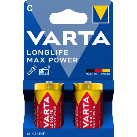 alkalisk batteri longlife max power c lr14 2 uds