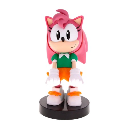 soporte para mando y móvil con figura cable guy sonic amy rose 20 cm