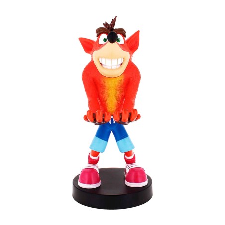 suporte para controle e celular com figura cable guy crash bandicoot 20 cm