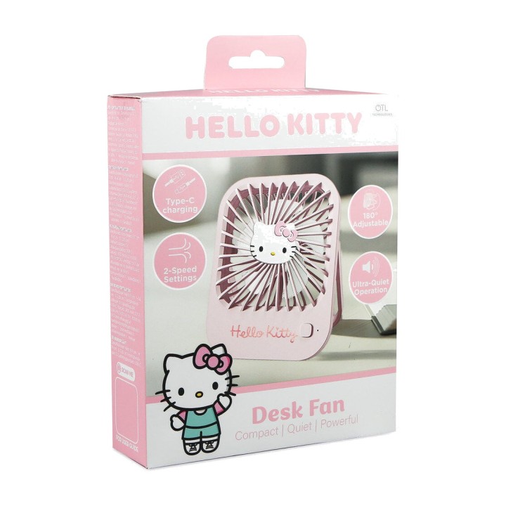 OTL TECHNOLOGIES Ladegerätischer Ventilator HELLO KITTY