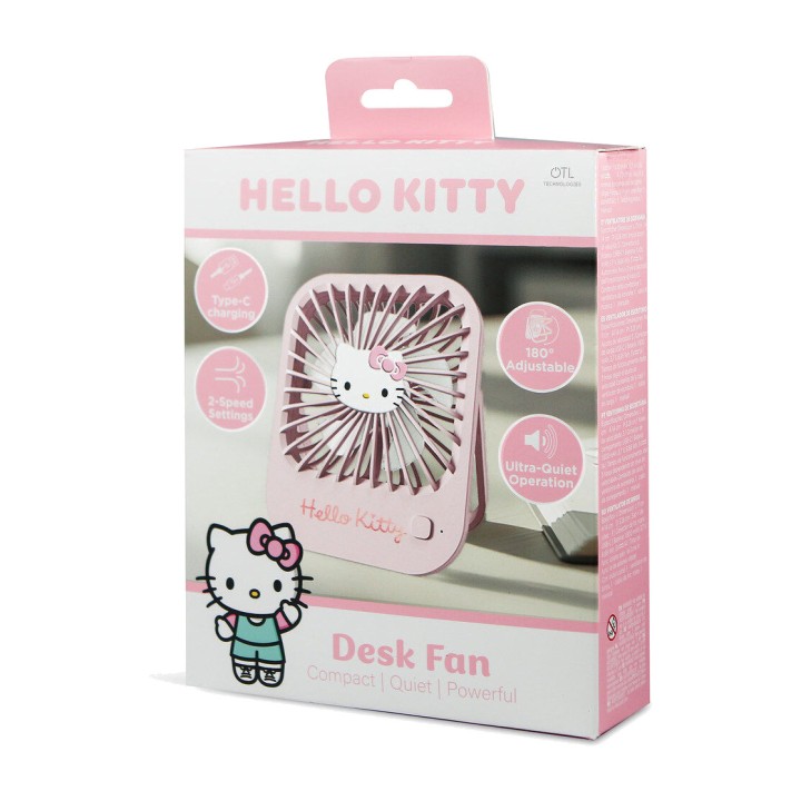 OTL TECHNOLOGIES Nastěnný ventilátor s baterií HELLO KITTY