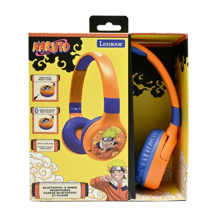 LEXIBOOK Barnsömmbara Bluetooth-hörlurar med mikrofon NARUTO