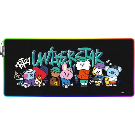 gaming musemåtte med led-lys bt21 90x40 cm
