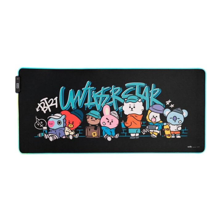 ERIK Gaming musemåtte med LED-lys BT21 90X40 CM