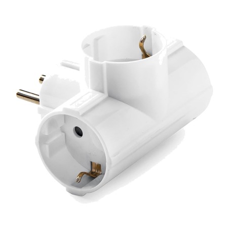 adaptador triple schuko 2p+t 16 a 250 v