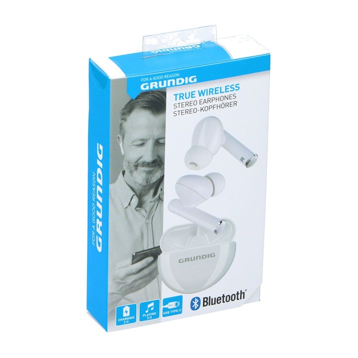 GRUNDIG Wireless earbuds with case and playback controls