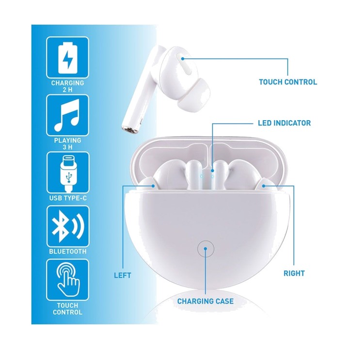 GRUNDIG Auriculares inalámbricos con estuche y mandos de