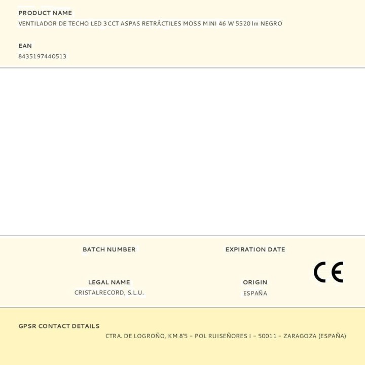 CRISTALRECORD Ventilatore da soffitto LED con pale