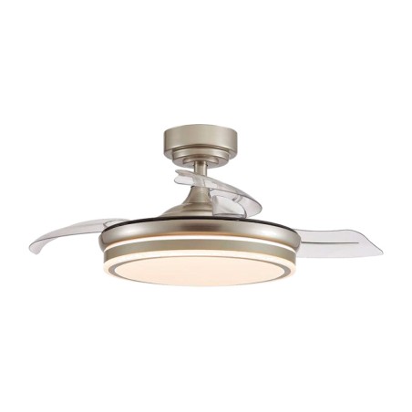 ventilateur de plafond led avec pales rétractables et télécommande moss-mini 3cct 46 w 5520 lm 92 cm ø39 42