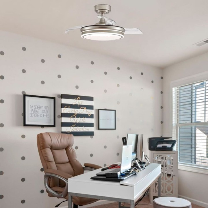 CRISTALRECORD Ventilateur de plafond LED avec pales