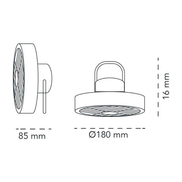 CRISTALRECORD Wiederaufladbarer Tischventilator mit