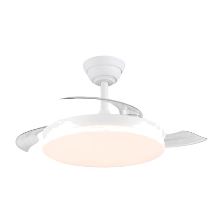 ventilateur de plafond led avec pales rétractables et télécommande 3cct 48 w 5280 lm 106 cm 38