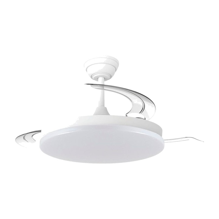 CRISTALRECORD LED ceiling fan with retractable blades and