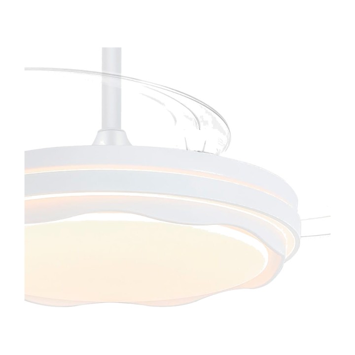 CRISTALRECORD Ventilador de techo LED con aspas retráctiles,