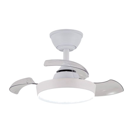 ventilatore da soffitto led con pale retrattili e telecomando hornet 3cct 32 w 3195 lm 56 cm ø26 44
