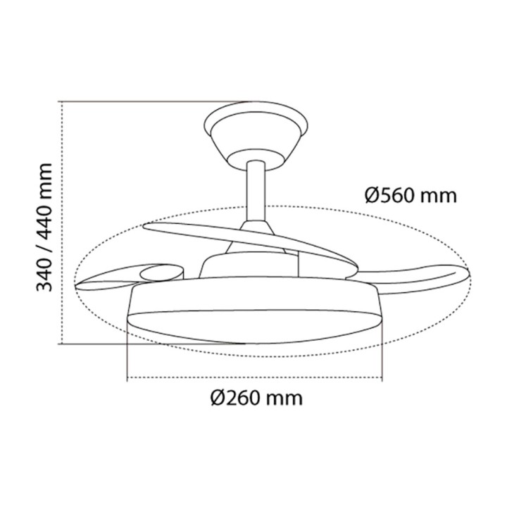 CRISTALRECORD LED-Deckenventilator mit einziehbaren Flügeln