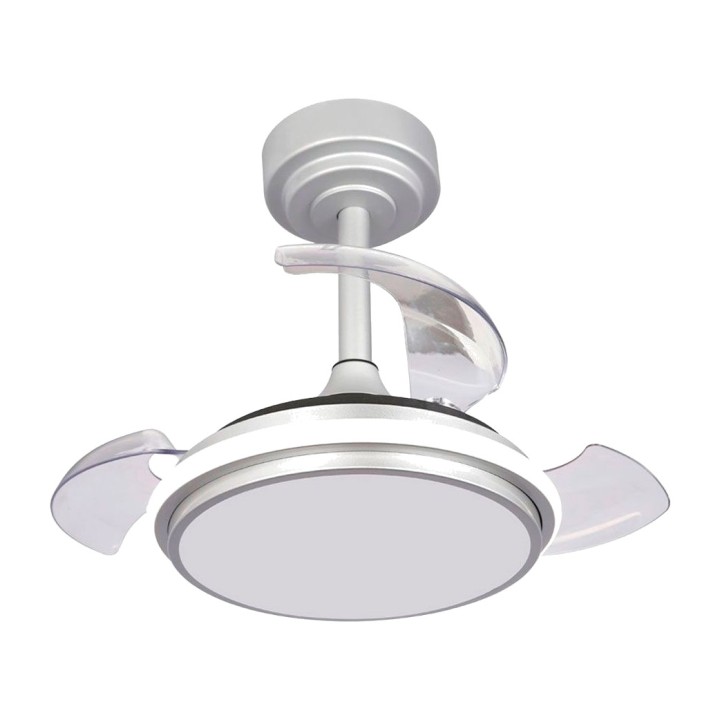 CRISTALRECORD Ventilador de techo LED con aspas retráctiles