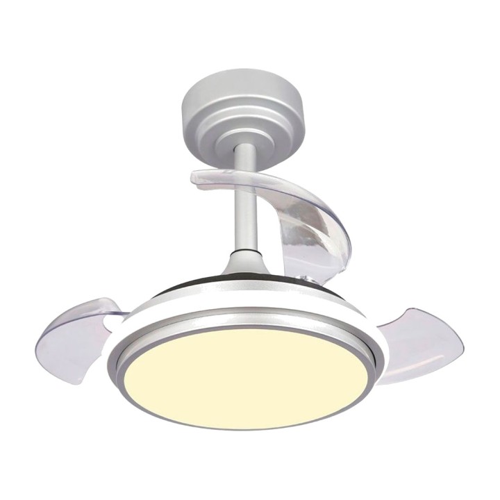 CRISTALRECORD LED ceiling fan with retractable blades and