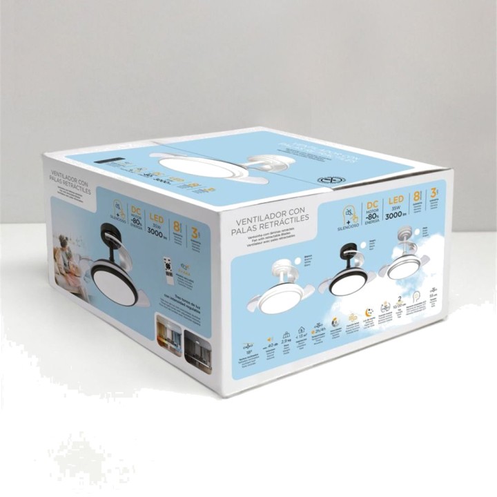 CRISTALRECORD LED-Deckenventilator mit einziehbaren Flügeln