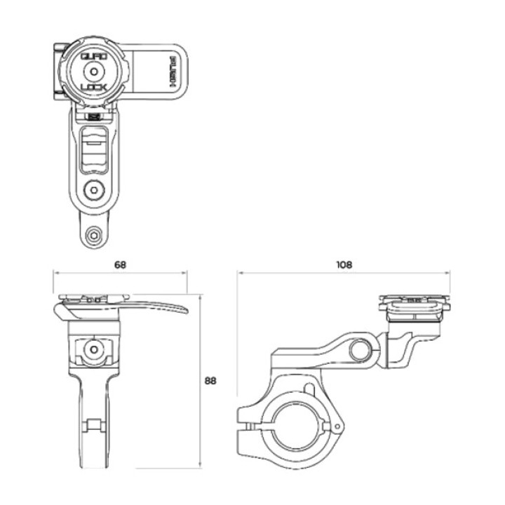 QUAD LOCK Soporte de smartphone para manillar moto PRO 1155409