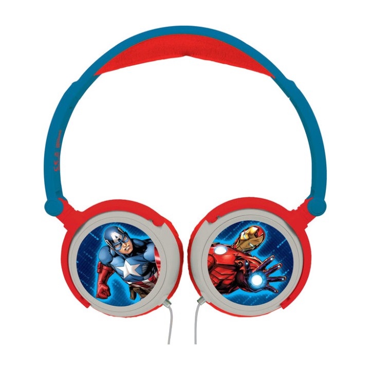 LEXIBOOK Auriculares infantiles plegables con cable y volumen limitado MARVEL LOS VENGADORES AVENGERS 3380743040769