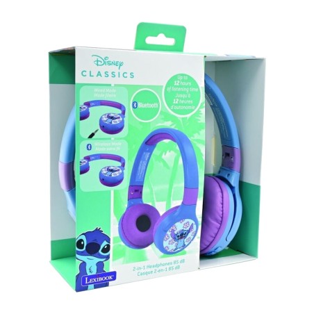 casque sans fil bluetooth avec câble amovible disney stitch
