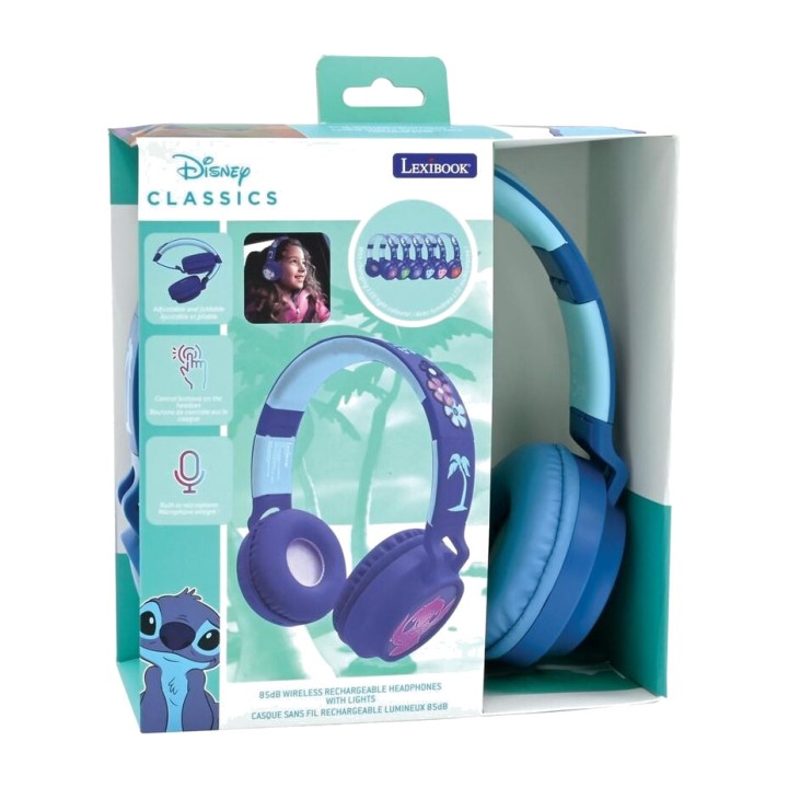 LEXIBOOK Wireless Bluetooth headphones with light-up ears
