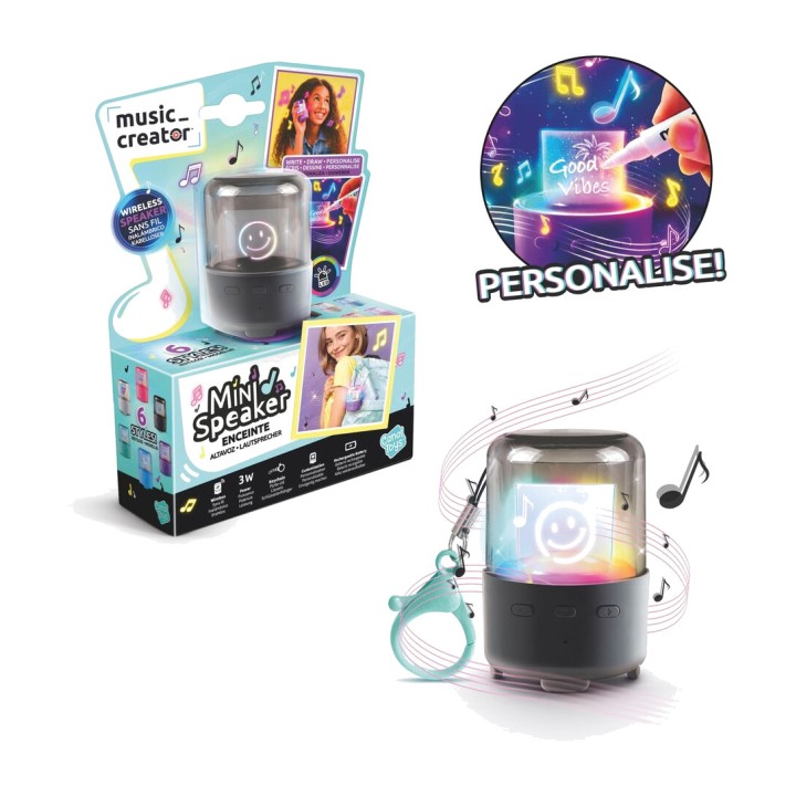 CANAL TOYS Customisable mini portable speaker with keyring,