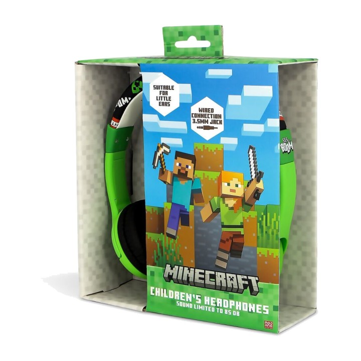 OTL TECHNOLOGIES Auriculares de diadema inalámbricos infantiles con cancelación ruido MINECRAFT 6,5X18X18 CM 5055371629102