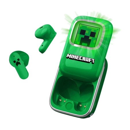 auriculares inalámbricos de botón con estuche deslizante minecraft tws
