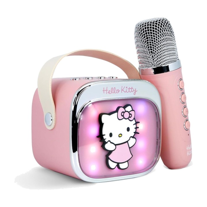OTL TECHNOLOGIES Altavoz inalámbrico con micrófono de karaoke HELLO KITTY LED 5055371631389